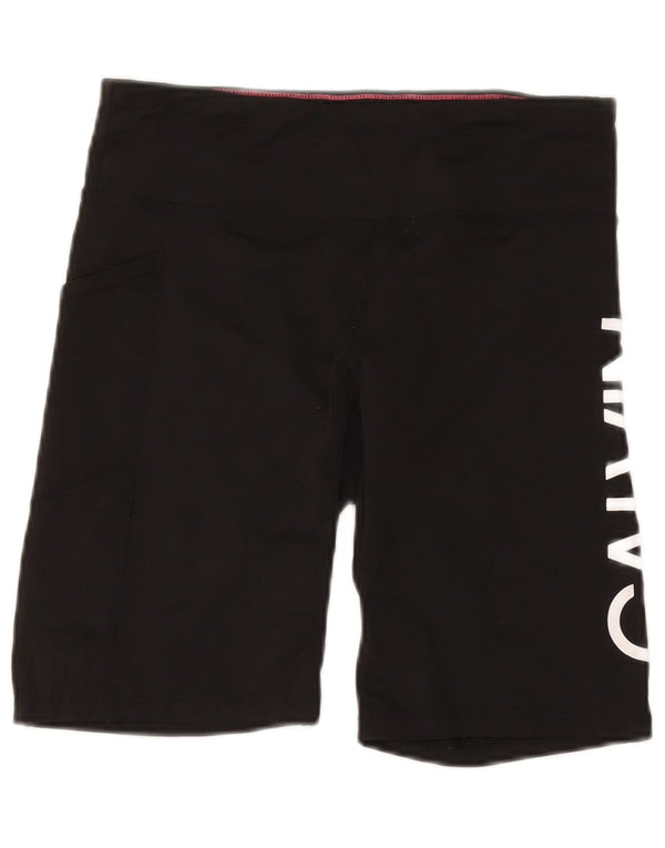 Pantaloni scurți sport grafic Calvin Klein pentru femei UK 14, nailon, negru, mare