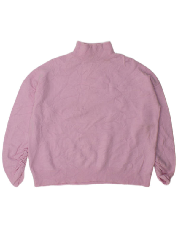MINT VELVET Pulover cu gât țestoasă supradimensionat pentru femei UK 10 Small Pink