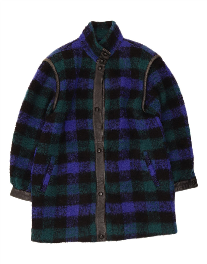 Palton pentru femei Breco's IT 42 Medium Blue Check Lână virgină