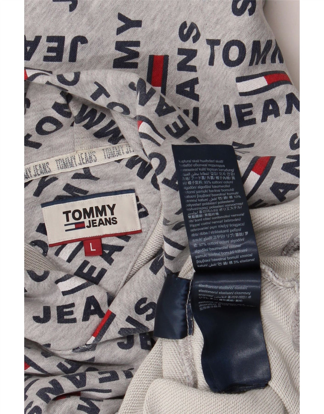 TOMMY HILFIGER Pulover grafic pentru bărbați din bumbac mare, gri