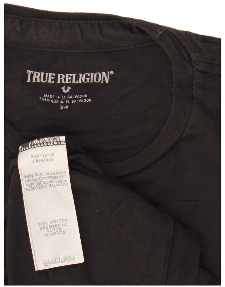 True Religion Tricou grafic pentru bărbați Top mic, negru, bumbac