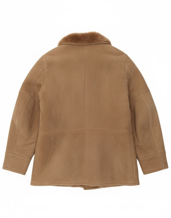 Jachetă vintage pentru bărbați din shearling IT 52 XL maro din shearling