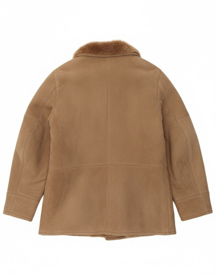 Jachetă vintage pentru bărbați din shearling IT 52 XL maro din shearling