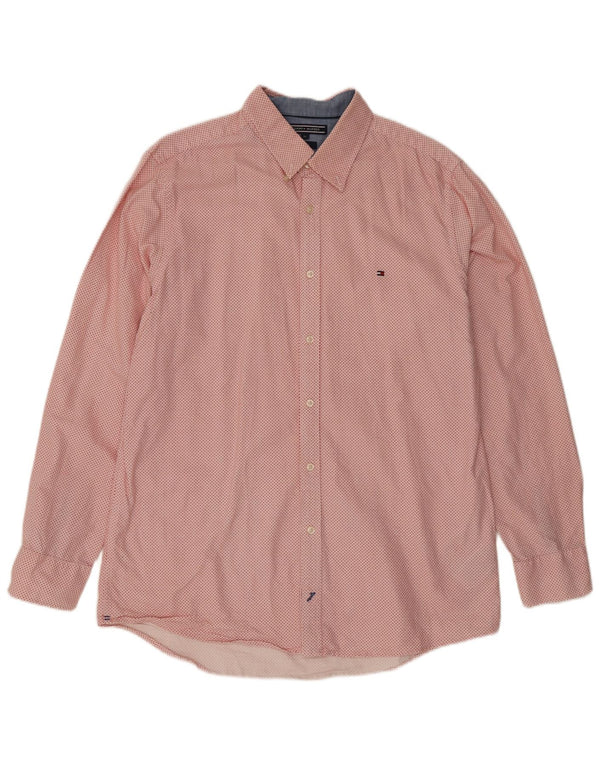 Cămașă pentru bărbați Tommy Hilfiger Slim Fit XL, bumbac cu pete roz