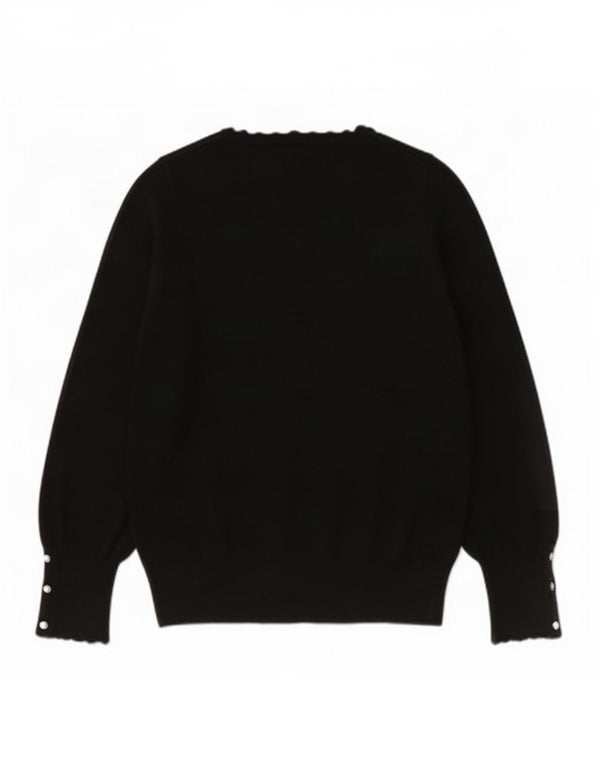 Pulover pentru femei Lipsy cu decolteu triplu UK 14, mare, negru, viscoză