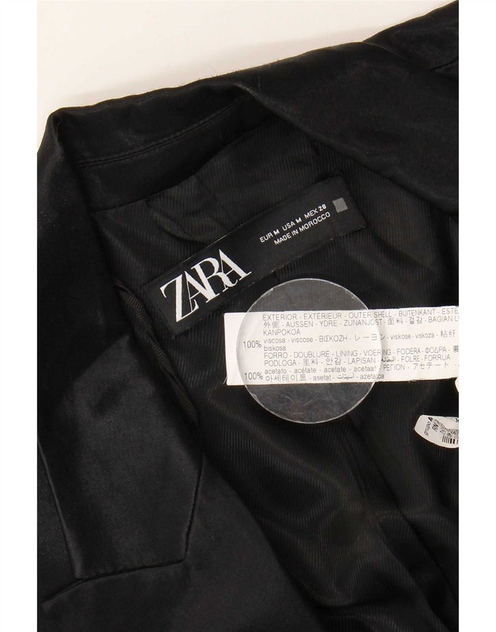 Jachetă Blazer deschisă pentru femei Zara UK 14 Medium Black Viscose