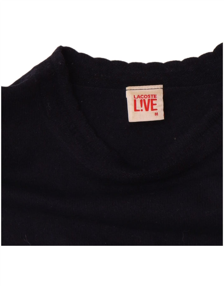 Pulover Lacoste pentru femei cu decolteu rotund, pulover UK 12, mediu, bleumarin, lână