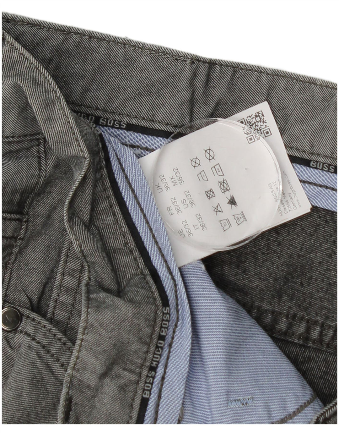 Blugi drepti pentru bărbați Hugo Boss W36 L29 bumbac gri