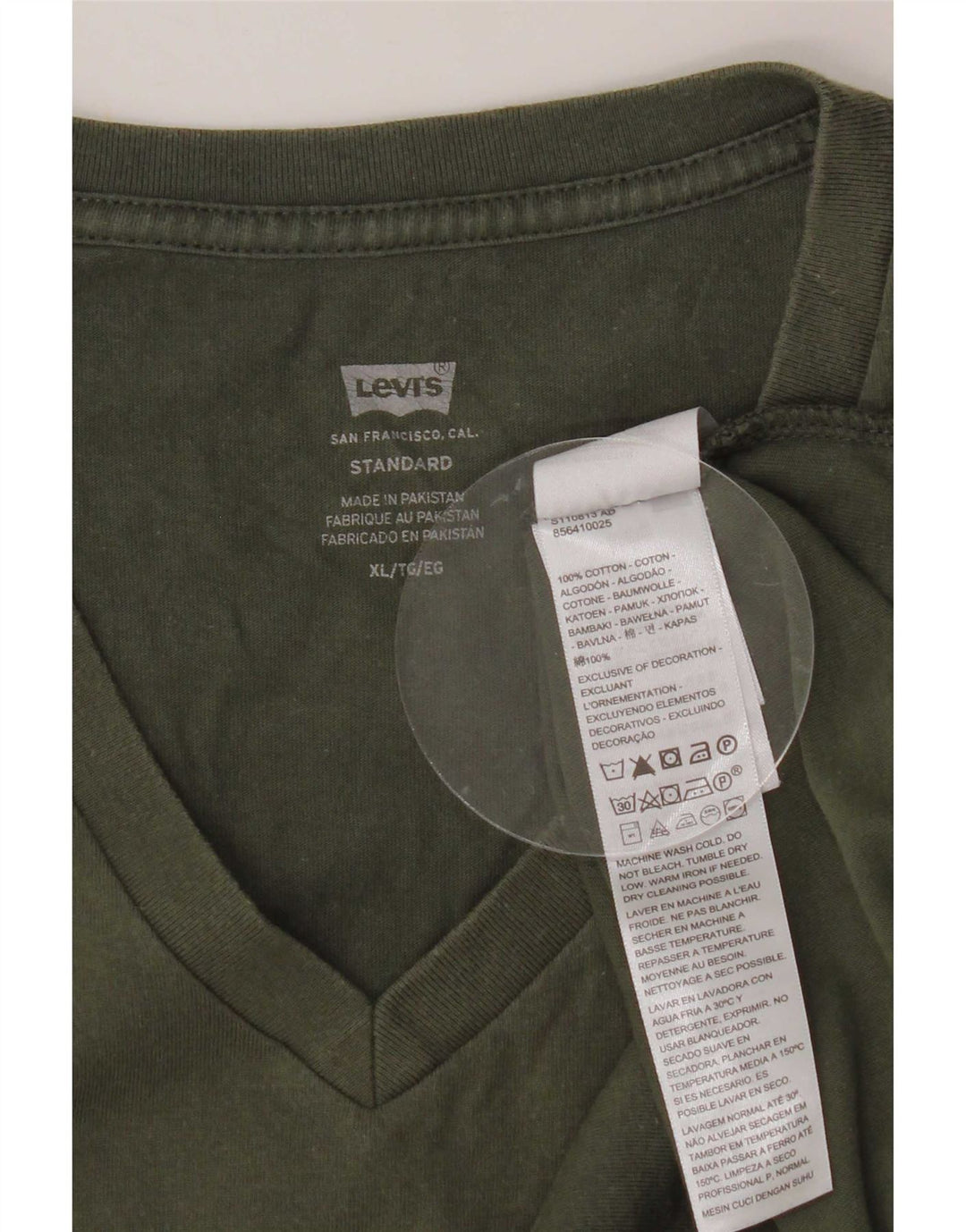 Tricou standard pentru bărbați Levi's Top XL Kaki Bumbac