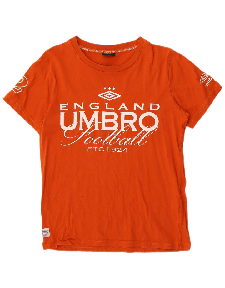 Tricou grafic pentru bărbați Umbro Top din bumbac portocaliu mediu
