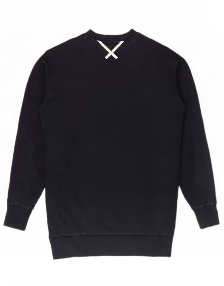 Pulover adidas supradimensionat pentru femei UK 10 mic bumbac bleumarin