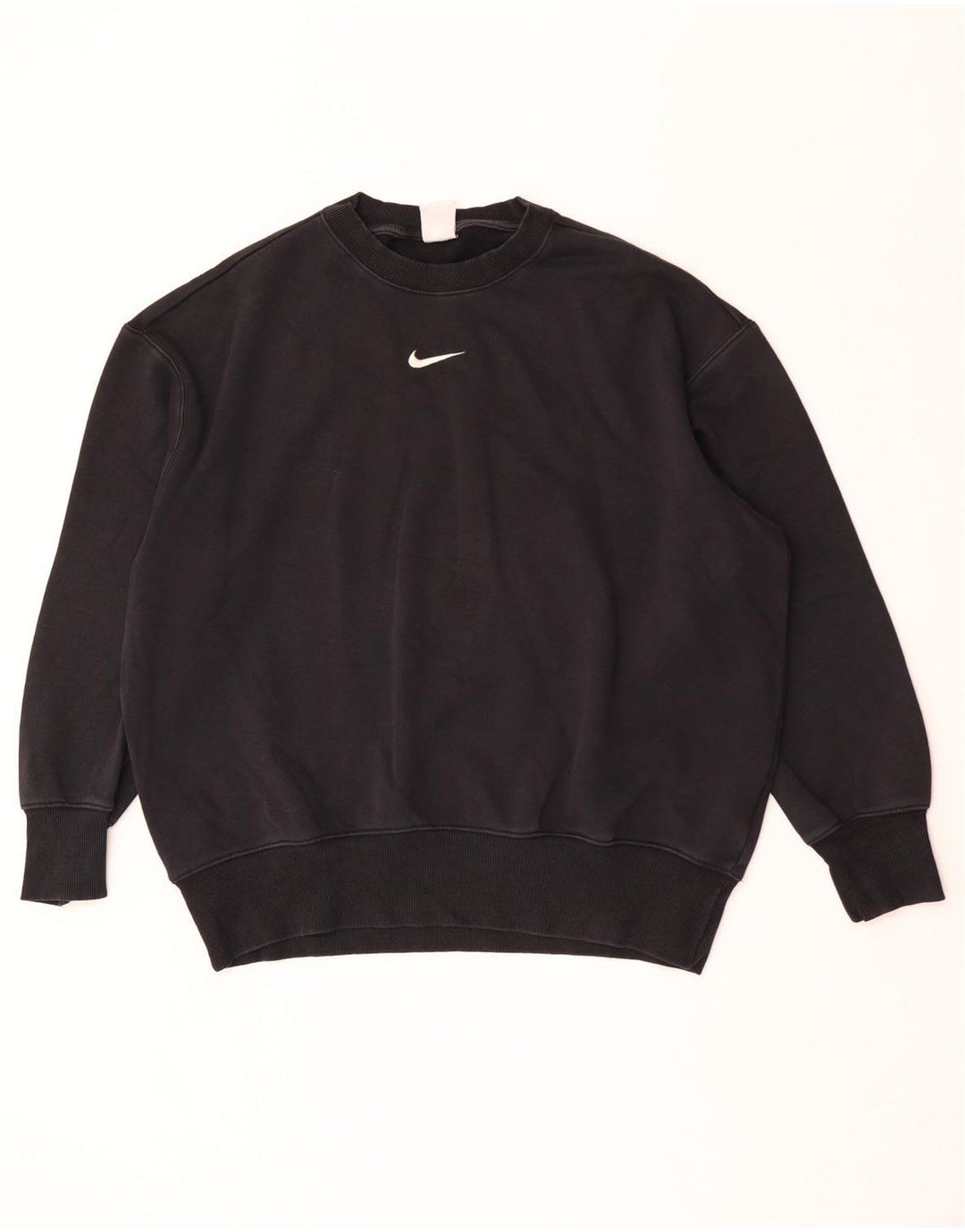Hanorac Nike pentru bărbați, cu tăiere lejeră, pulover mic, negru, bumbac