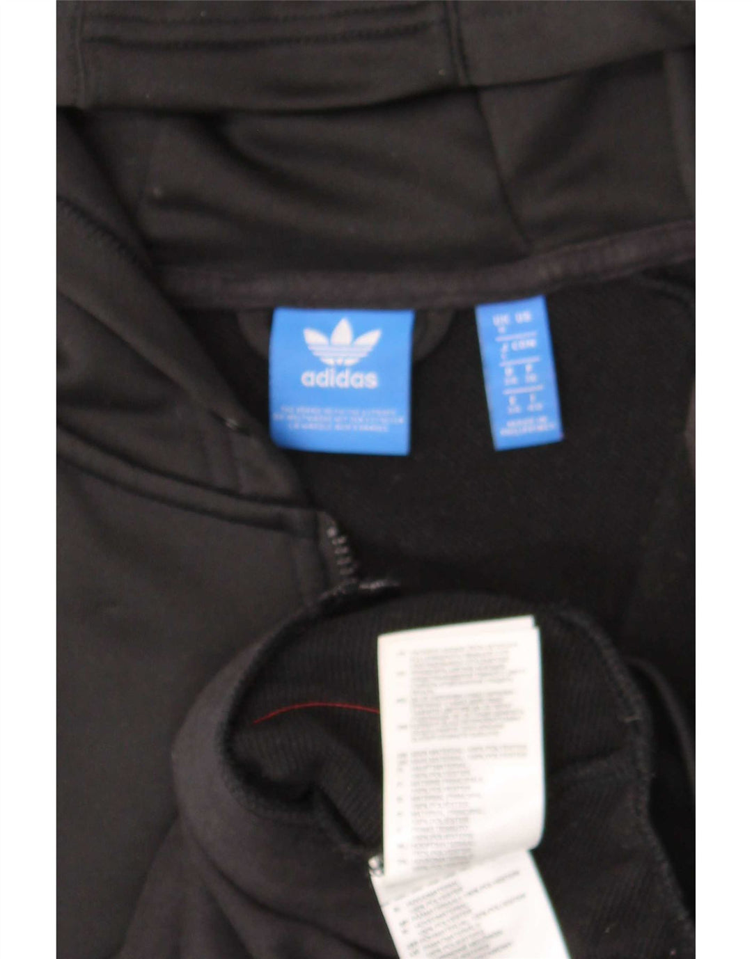 Pulover Adidas pentru femei, cu fermoar, UK 8, poliester negru mic