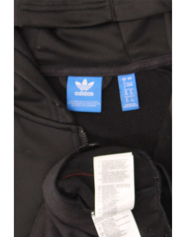 Pulover Adidas pentru femei, cu fermoar, UK 8, poliester negru mic