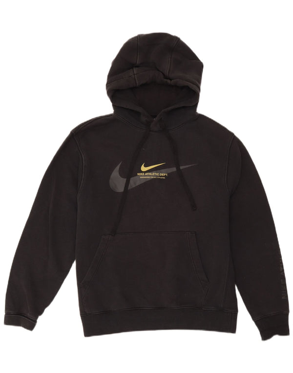 Pulover NIKE pentru bărbați cu glugă grafic, bumbac mediu negru