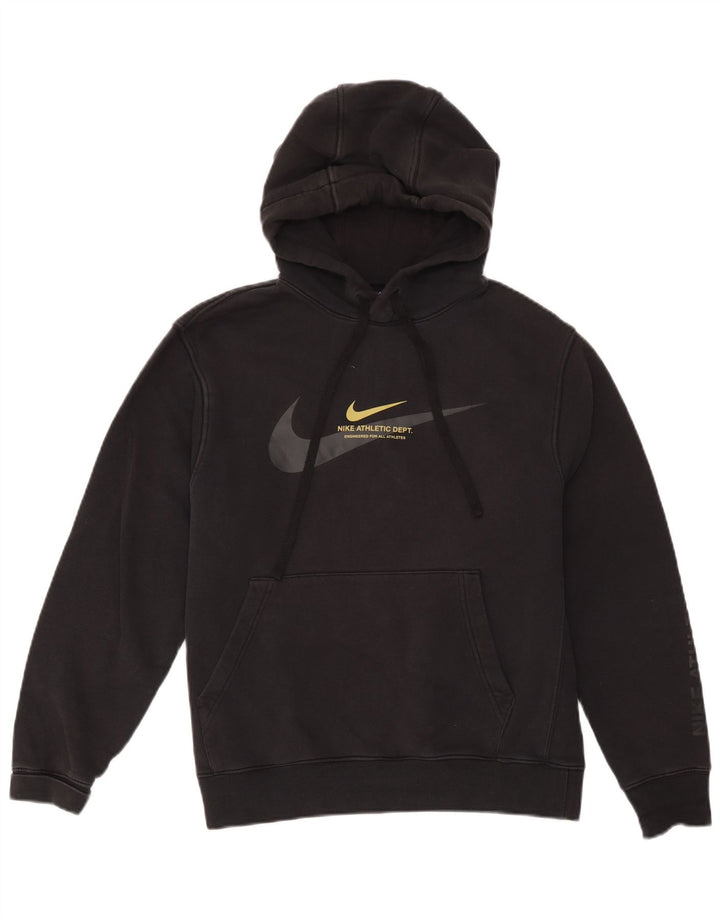Pulover NIKE pentru bărbați cu glugă grafic, bumbac mediu negru