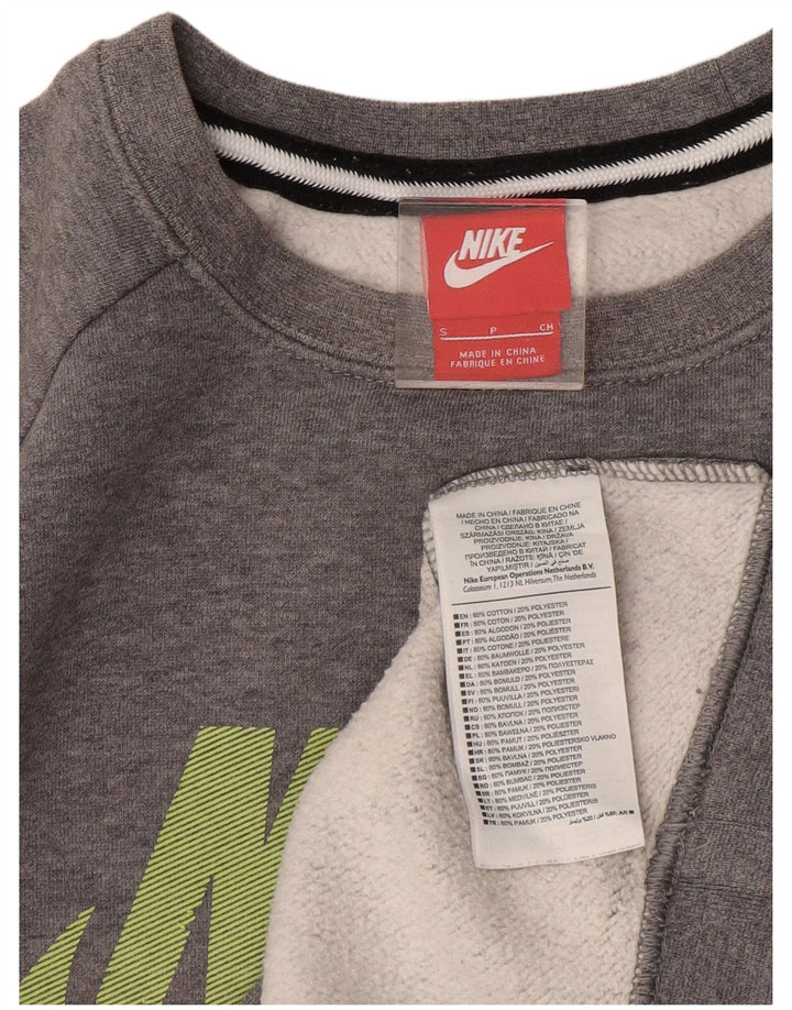 Hanorac grafic pentru bărbați NIKE Pulover mic, gri, bumbac color bloc