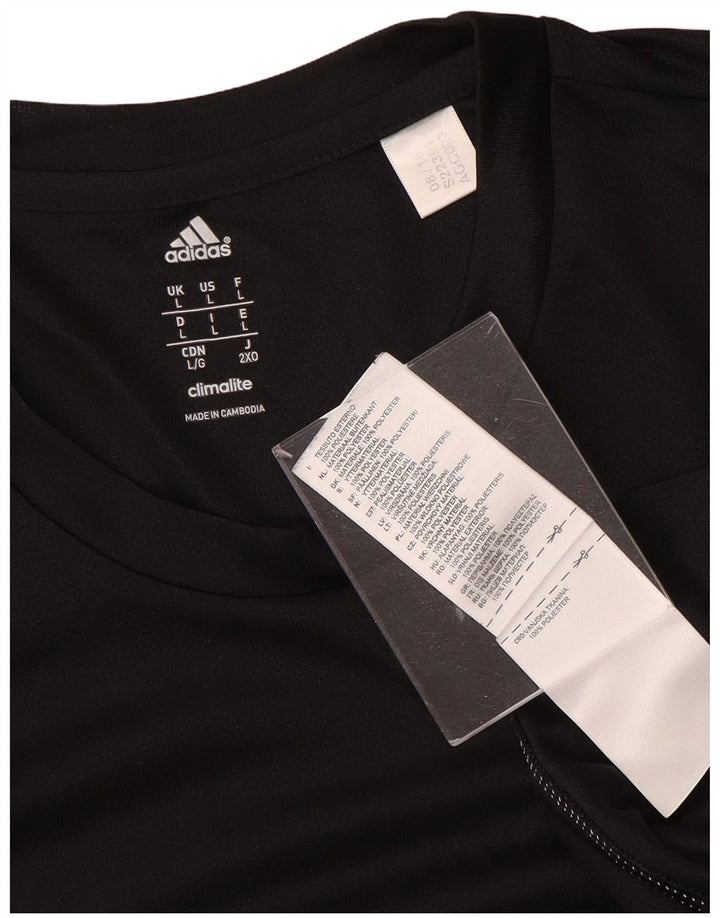 Tricou ADIDAS Climalite pentru bărbați Top mare din poliester negru