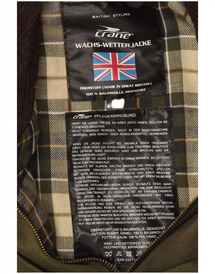 Jachetă pentru bărbați Crane din bumbac cerat UK 38, bumbac verde mediu