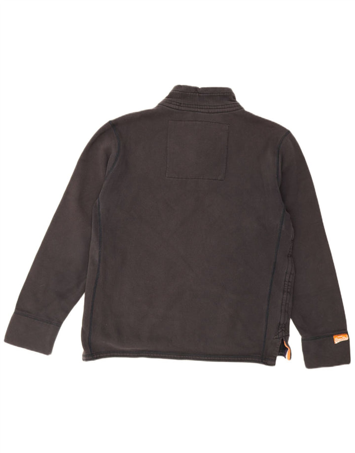 Pulover pentru bărbați Superdry, cu grafică, cu gât cu nasturi, XL, bumbac negru