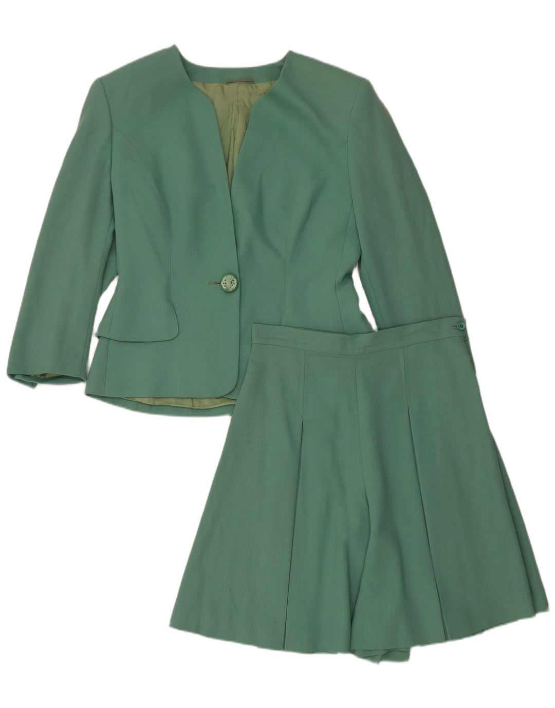 Vintage Womens 1 Button 2 Piece Set UK 12 Medium W28 Green Acetat