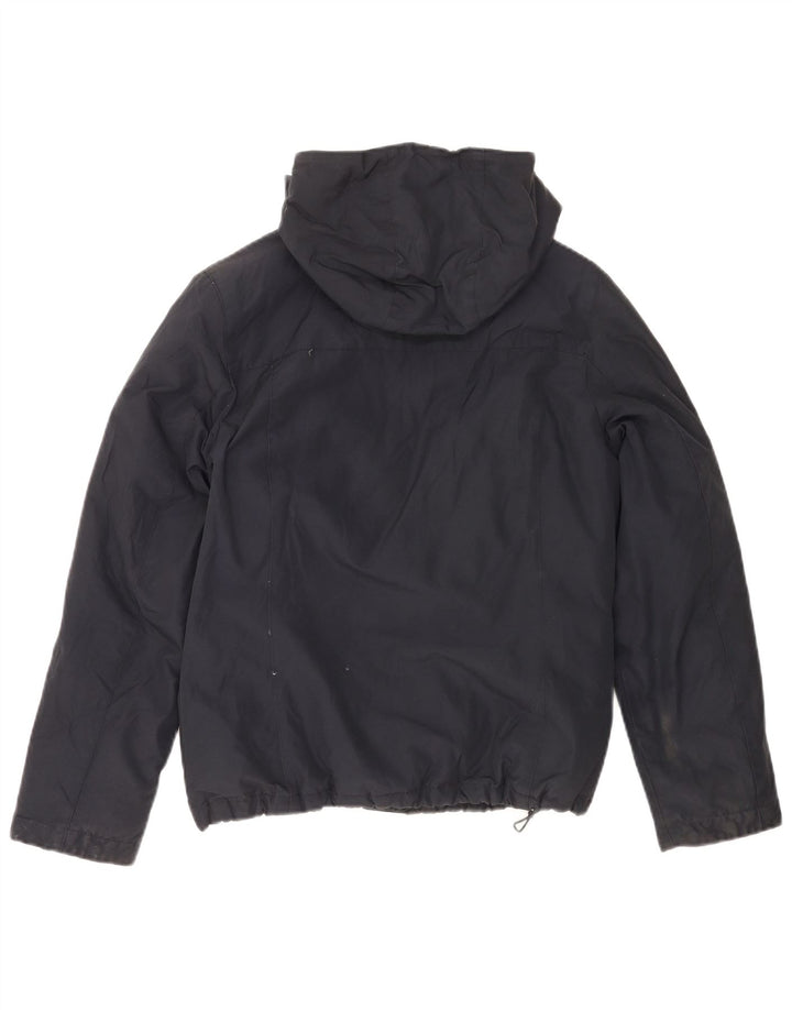 Jachetă căptușită cu glugă Woolrich pentru femei UK 14 Medium bleumarin bumbac