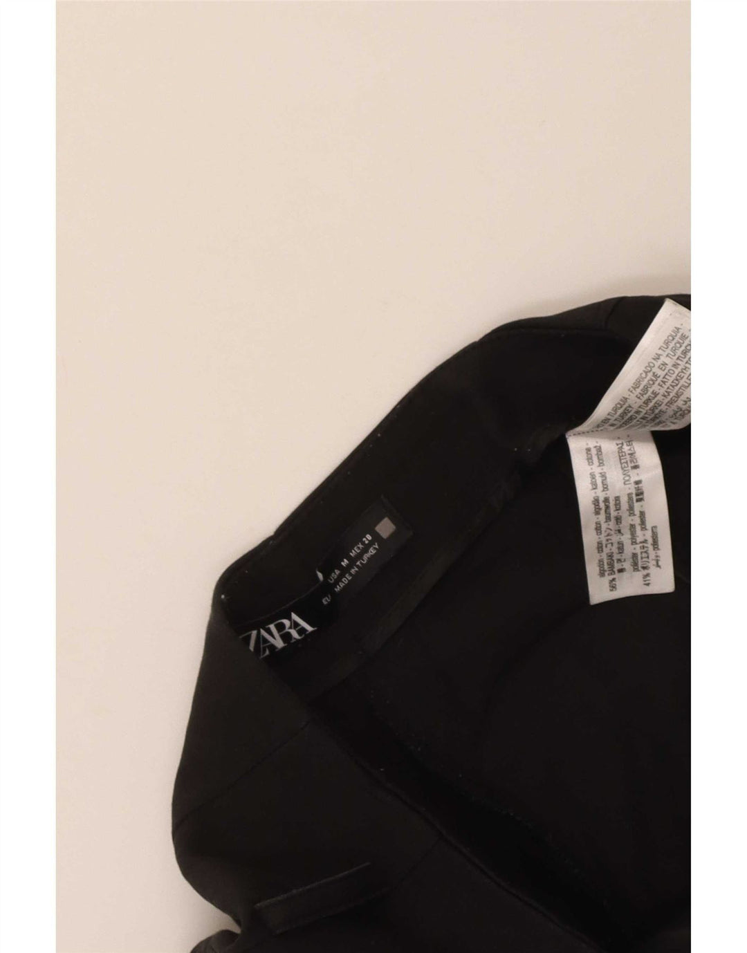 Pantaloni drepți tăiați pentru femei Zara Mediu L28 L25 Bumbac negru