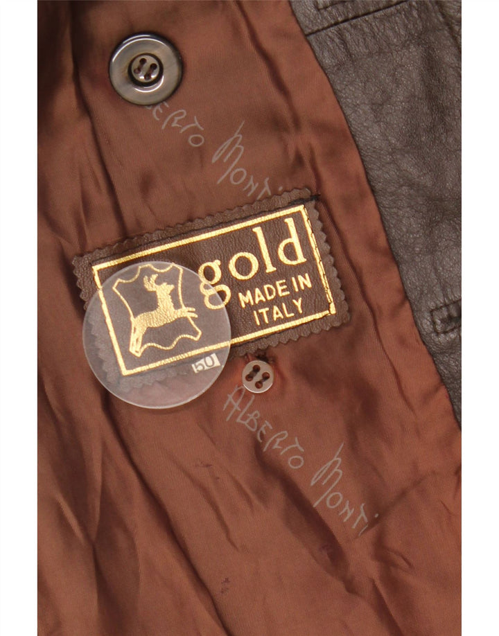 Palton din piele pentru femei VINTAGE IT 50 XL maro