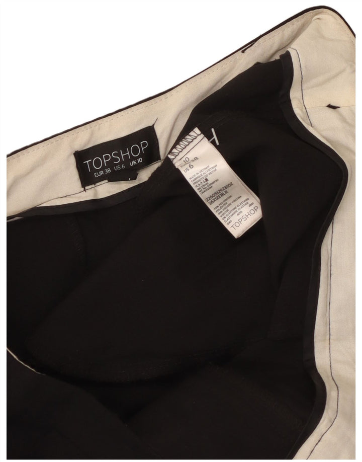 TOPSHOP Pantaloni drepti pentru femei UK 10 Mici L32 L29 Poliester negru