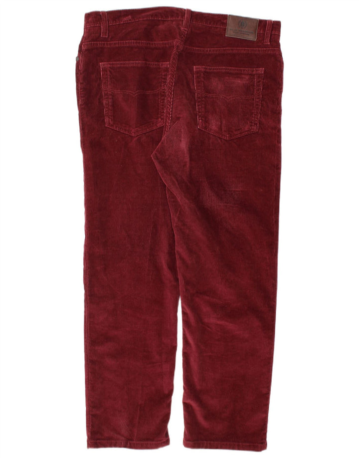MARKS & SPENCER Pantaloni pentru bărbați Blue Harbour din velur W36 L29 Burgundy