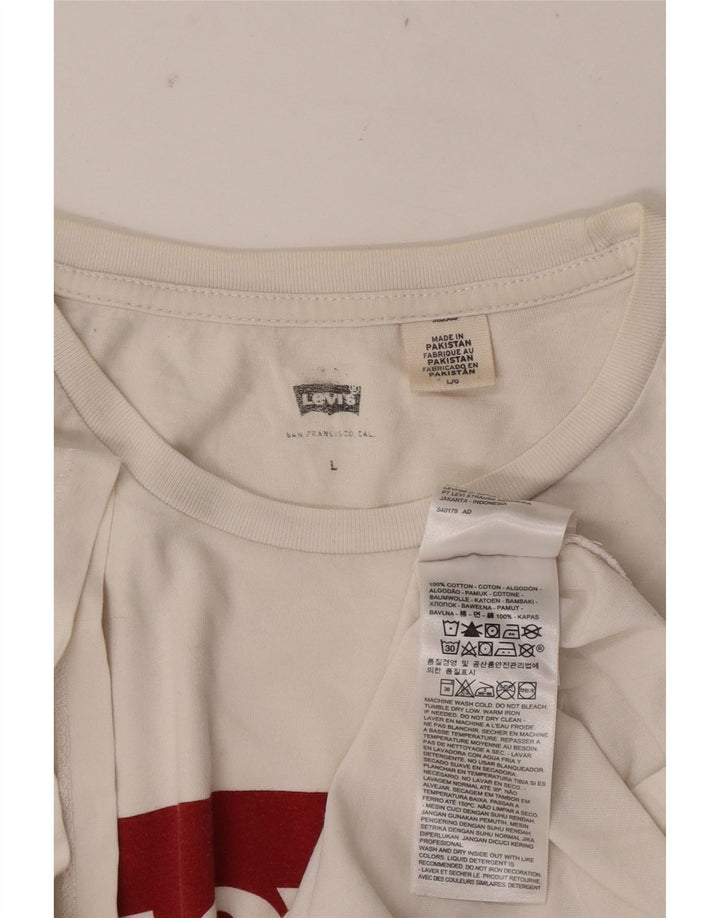 Tricou grafic Levi's pentru bărbați Top mare din bumbac alb