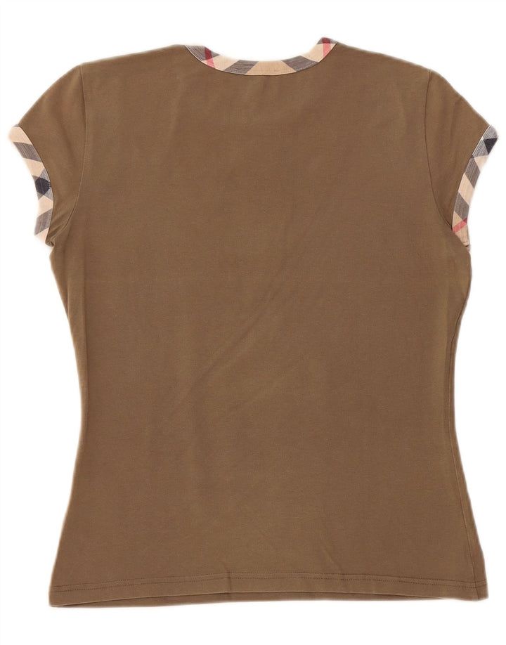 BURBERRY Tricou pentru femei Top UK 12 Medium Khaki Bumbac