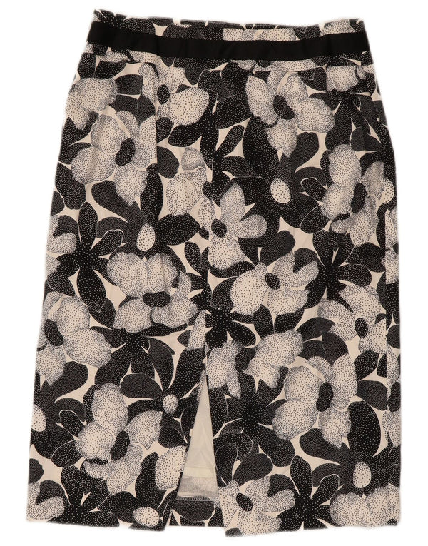 Fusta dreaptă pentru femei Coast UK 10 Small W28 Bumbac floral negru