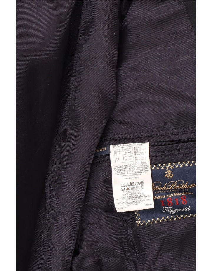Jachetă pentru bărbați Brooks Brothers, cu 2 nasturi, UK 40 Lână mare, albastru bleumarin