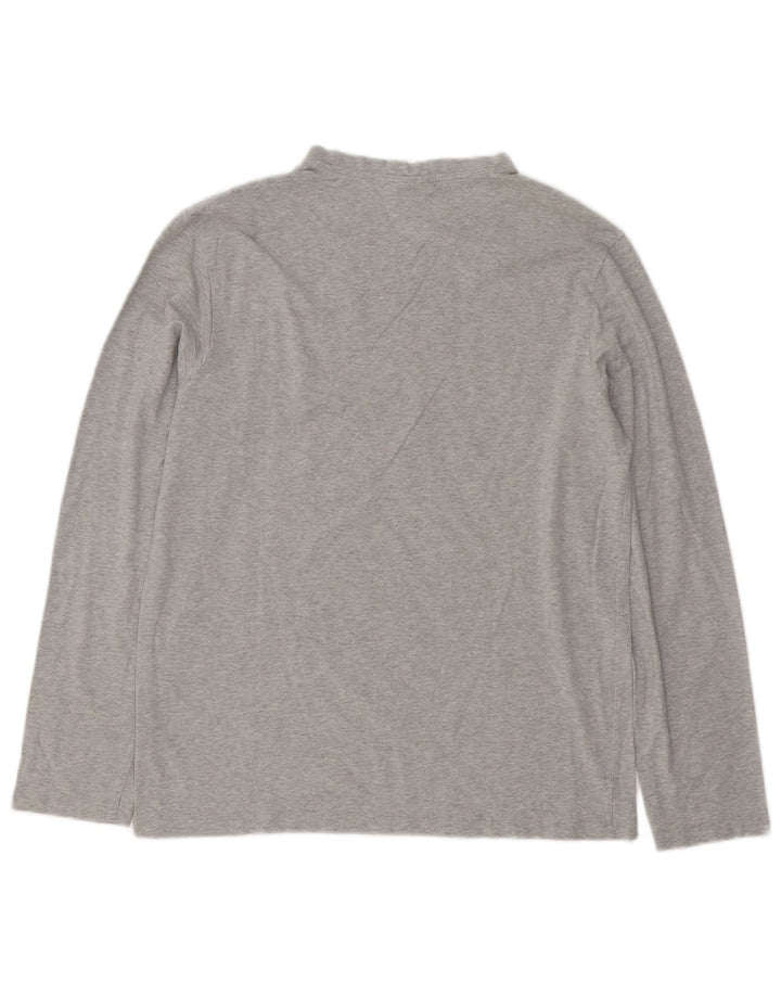 Trussardi Jeans Top pentru bărbați cu mânecă lungă, gri mediu, bumbac cu pete