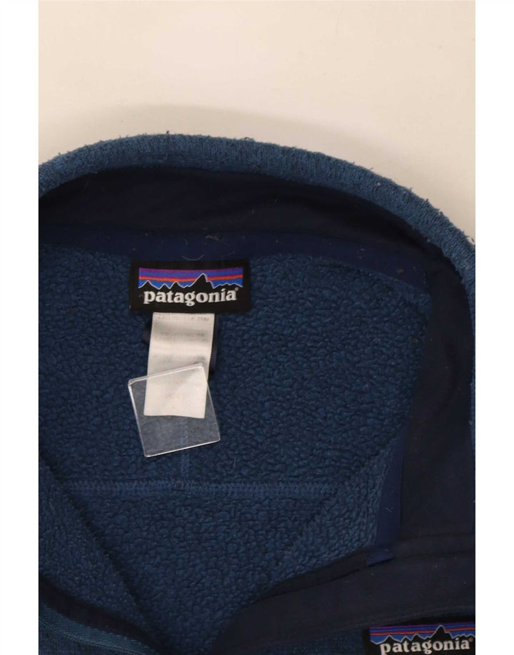 Pulover pentru bărbați Patagonia, cu fermoar, cu gât, poliester mare, albastru