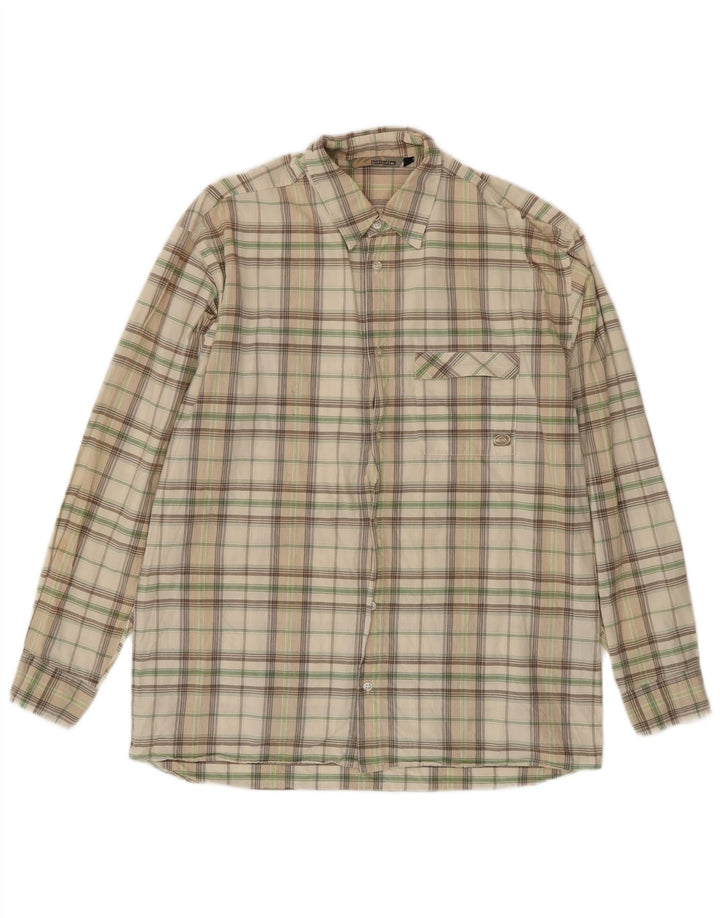 Cămașă pentru bărbați Quiksilver, bumbac cu carouri verde mediu