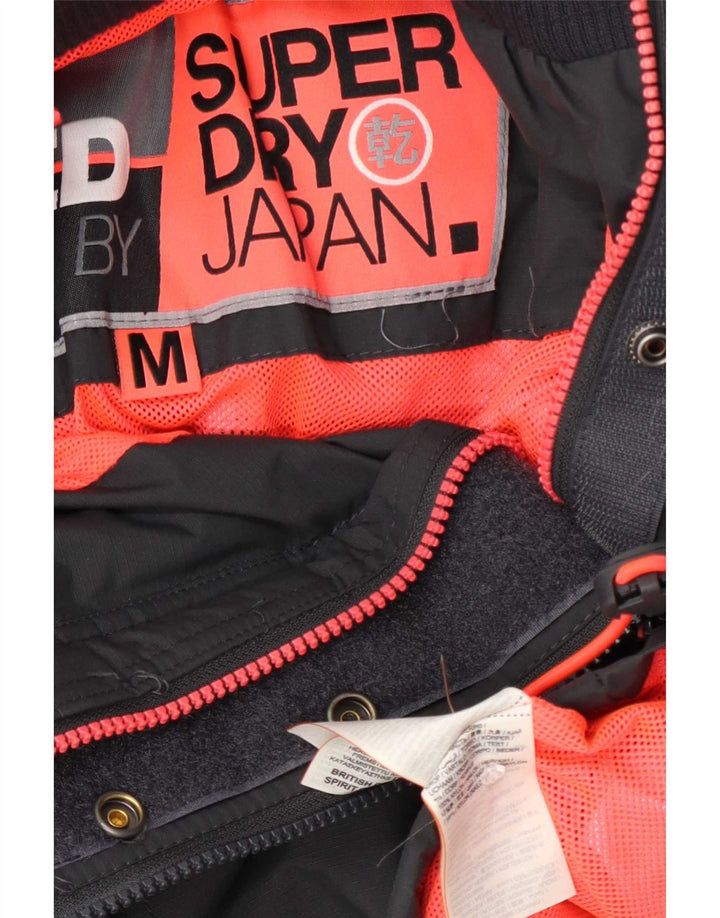 Jachetă de ploaie grafică Superdry pentru femei UK 14, nailon gri mediu