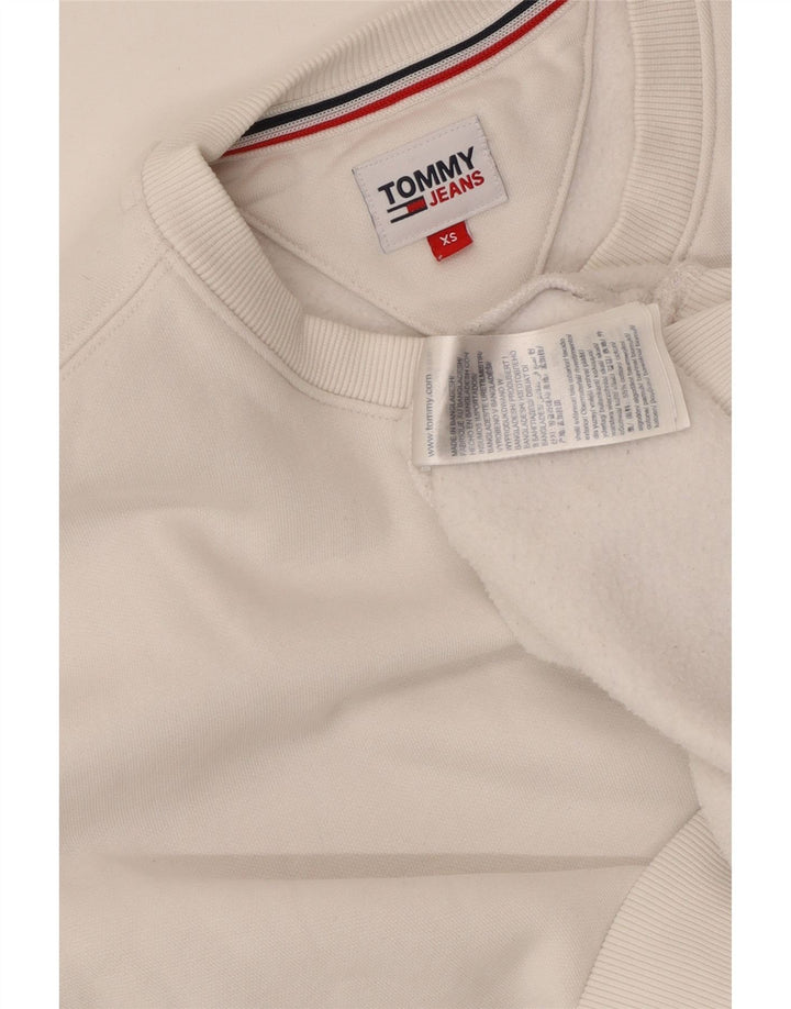 TOMMY HILFIGER Pulover supradimensionat pentru femei UK 6 XS Bumbac alb