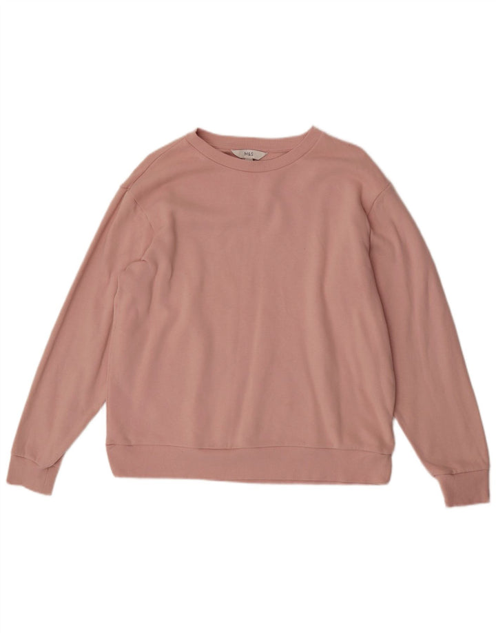 Pulover supradimensionat pentru femei Marks & Spencer, UK 14, bumbac roz mediu