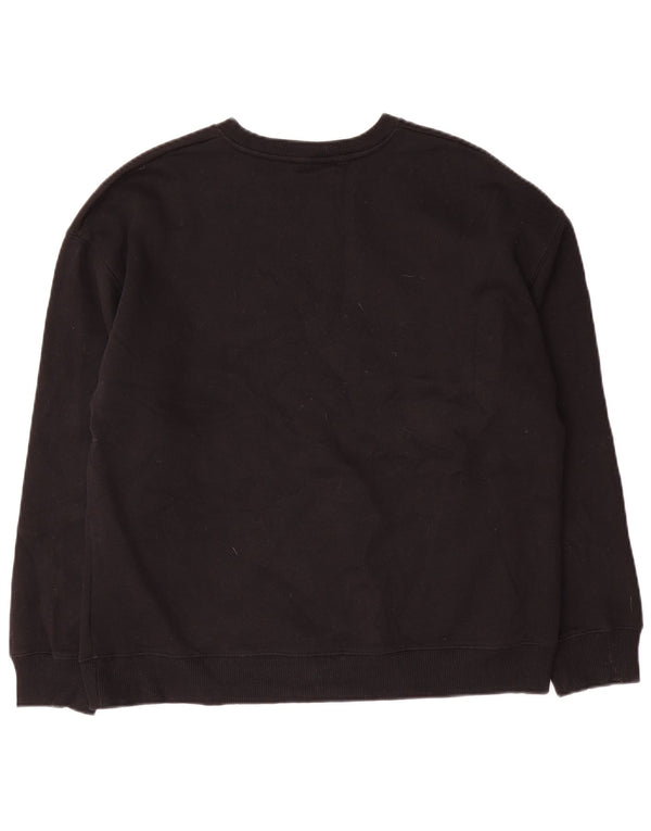 Pulover supradimensionat cu grafic pentru femei Zara UK 10 Bumbac negru mic