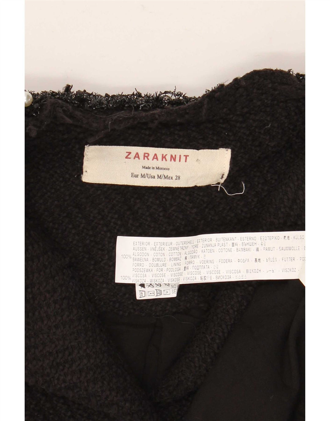 Pardesiu pentru femei Zara UK 12 bumbac mediu negru