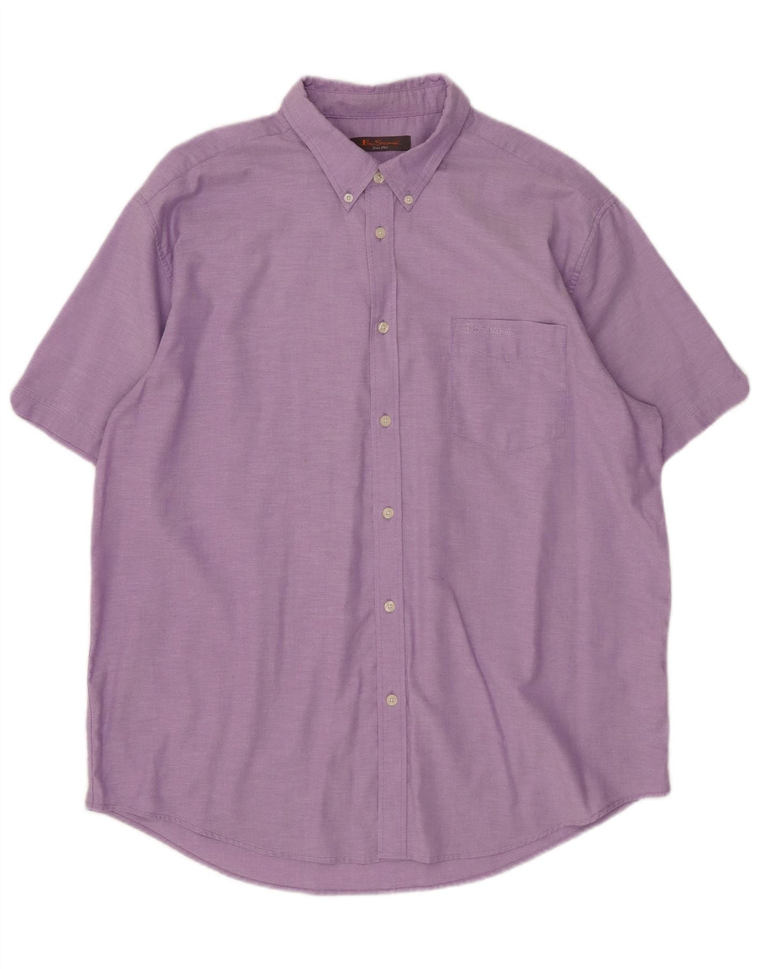 BEN SHERMAN Cămașă cu mânecă scurtă pentru bărbați, bumbac violet 3XL