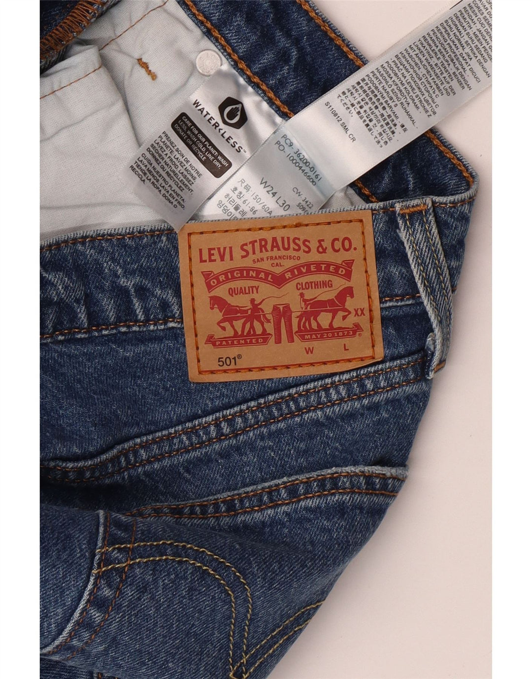 Blugi drepti 501 pentru femei LEVI'S L24 L28 Bumbac albastru