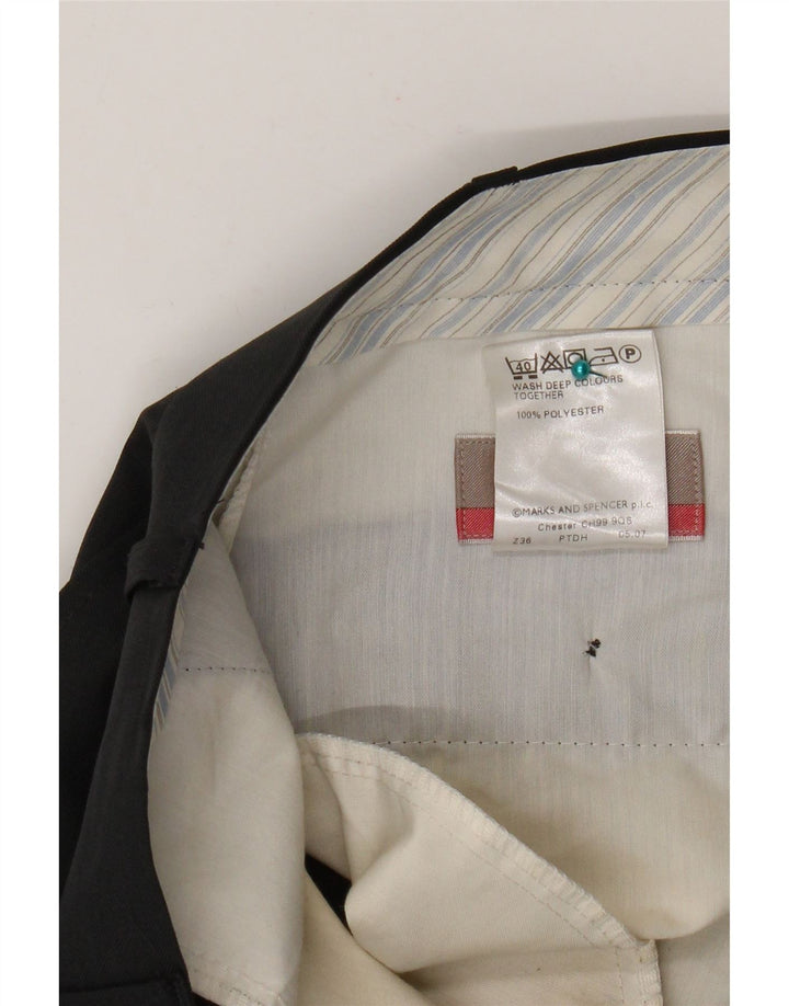 Marks & Spencer Pantaloni de costum drepți croiți pentru bărbați L36 L31 gri
