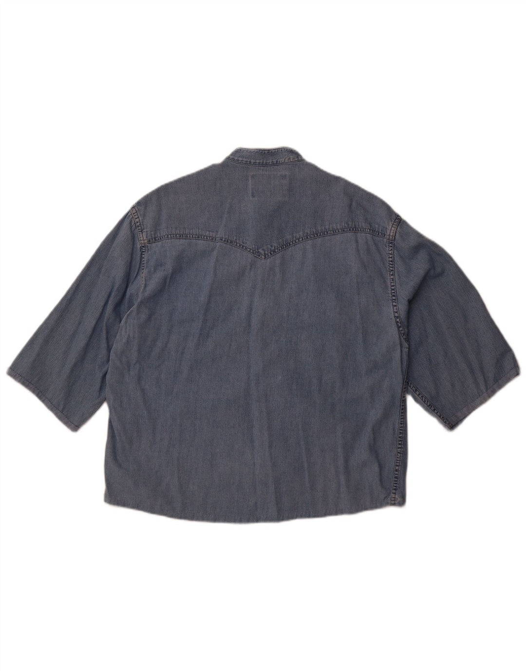 Cămașă din denim cu mânecă scurtă pentru bărbați Wrangler, albastru mediu