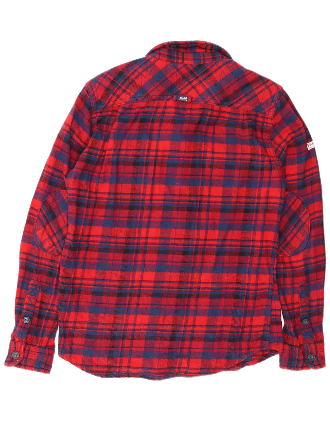 Cămașă de flanel pentru bărbați Superdry, bumbac cu carouri roșii mari