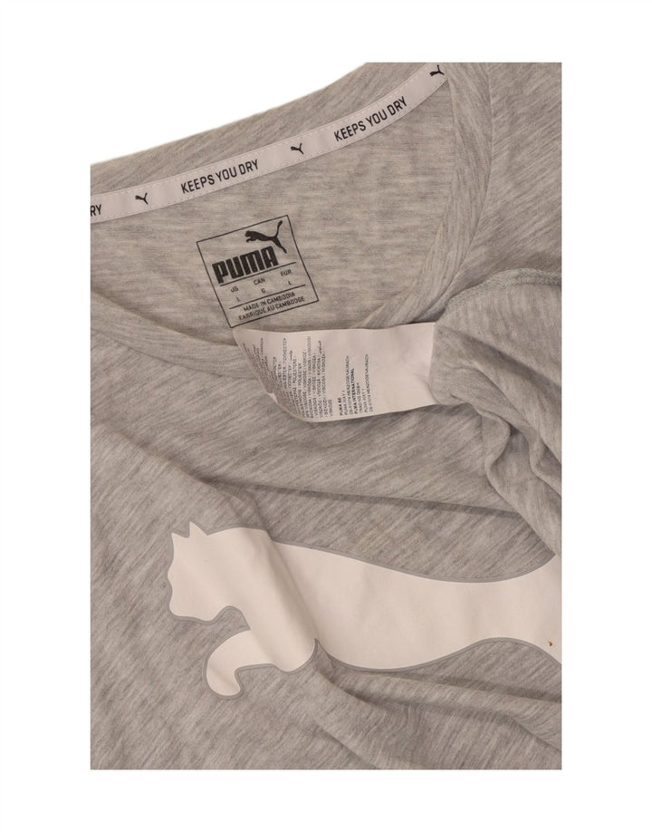 Tricou cu grafic Puma pentru femei Top UK 14, mare, gri poliester cu pături