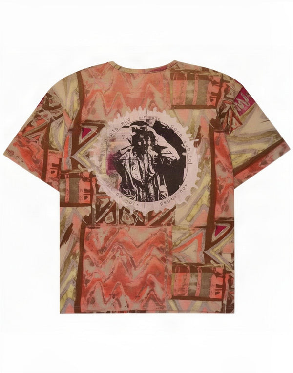 T-shirt grafic pentru bărbați de epocă Top mare multicolor geometric
