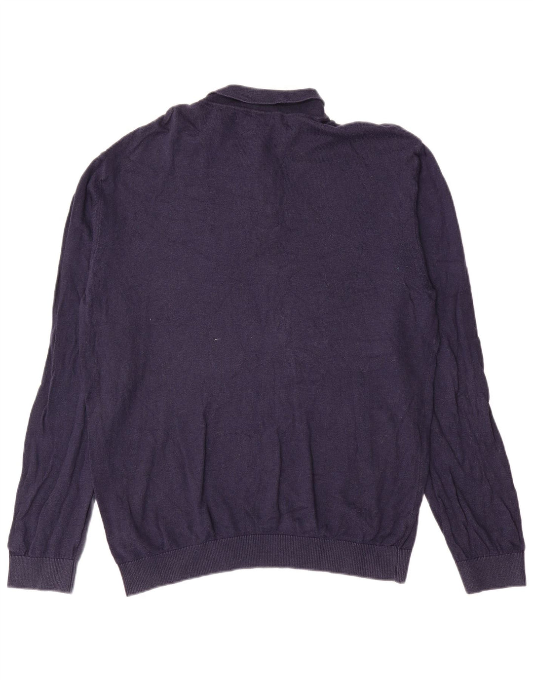 Pulover pentru bărbați cu gât polo Marks & Spencer, XL, bleumarin